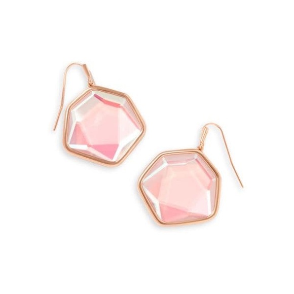 Kendra Scott Pink Hexagon Earrings - Picture 1 of 2